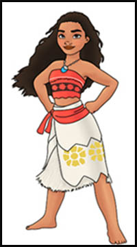 How To Draw Disney S Moana Cartoon Characters Drawing Tutorials Drawing How To Draw Disney S Moana Illustrations Drawing Lessons Step By Step Techniques For Cartoons Illustrations