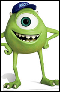 How to Draw Mike Wazowski from Monsters University Drawing Tutorial