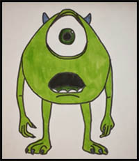 How to Draw Mike Wazowski from Monsters University Step by Step