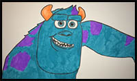 How to Draw Sulley from Monsters University Step by Step