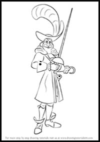 How to Draw Captain Hook from Peter Pan