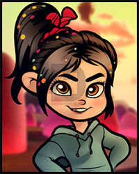 How to Draw Vanellope, Wreck It Ralph