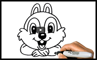 How to DRAW CHIP from Chip and Dale Easy Step by Step
