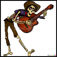 How to Draw Hector and Guitar, Coco