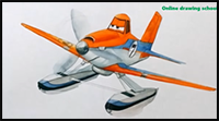 How to Draw Dusty Crophopper from Disney's Planes