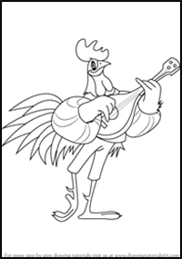 How to Draw Alan-a-Dale the Rooster from Robin Hood