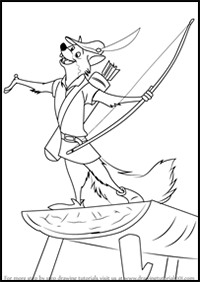 How to Draw Robin the Fox from Robin Hood