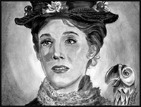 How to Draw Mary Poppins, Julie Andrews