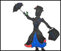 Mary Poppins Returns How to Draw Mary Poppins Cute Easy Disney DIY