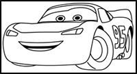How to Draw Disney Cars Characters - Lightning McQueen