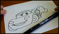 How to Draw Lightning McQueen from Cars 3 using Words