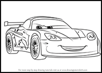 How to Draw Jeff Gorvette from Cars 3