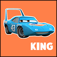 How to draw King from Pixar's Cars with easy step by step drawing tutorial