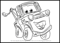 How to Draw Tow Mater from Cars 3