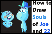 Learn How to Draw the Souls of 22 and Joe Gardner from Disney Pixar's Soul - Easy Step by Step Drawing Tutorial
