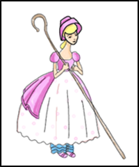 How to Draw Bo Peep from Toy Story