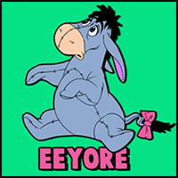 How to Draw Eeyore with easy step by step drawing lessons for kids