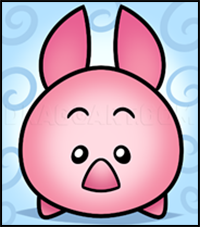 How to Draw Tsum Tsum Piglet