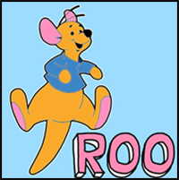 How to draw Roo from Winnie The Pooh with easy step by step drawing tutorial