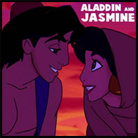 How to Draw Aladdin and Jasmine About to Kiss in Easy Steps Tutorial