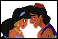 How to Draw Jasmine And Aladdin