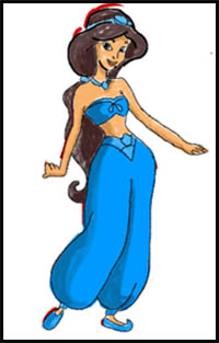 How to Draw Jasmine from Aladdin