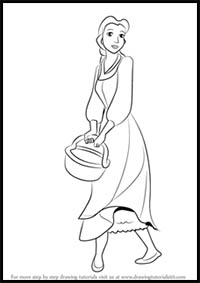 How to Draw Peasant Belle from Beauty and the Beast