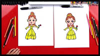 How To Draw Cartoon Belle From Disney Beauty and the Beast
