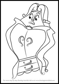 How to Draw Garderobe from Beauty and the Beast