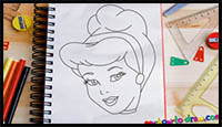 How to Draw Cinderella - Easy Step-by-Step Drawing Lessons for Kids