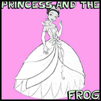 How to Draw The Princess and the Frog Step by Step Drawing Lesson for Girls