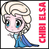 How to Draw Chibi Elsa Step by Step Drawing Tutorial