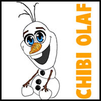 How to Draw Chibi Olaf or Baby Olaf from Frozen in Easy Steps Lesson