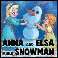 How to Draw Princess Anna and Elsa Building a Snowman from Frozen