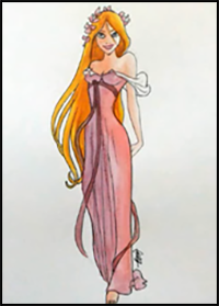 How to Draw Disney's Princess Giselle from Enchanted