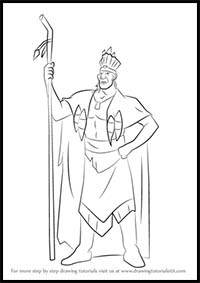 How to Draw Chief Powhatan from Pocahontas