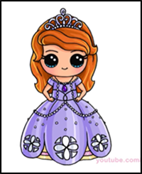 How To Draw Sofia The First Characters Drawing Tutorials Drawing How To Draw Sofia The First Illustrations Drawing Lessons Step By Step Techniques For Cartoons Illustrations