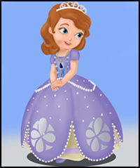 How to Draw Princess Sofia from Sofia the First