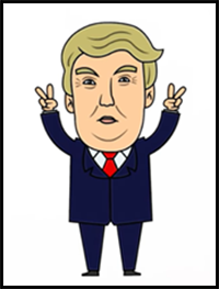 How to Draw Donald Trump | Cartoon Donald Trump