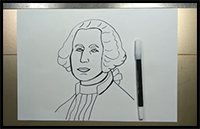 How to Draw Easy George Washington Face Step by Step