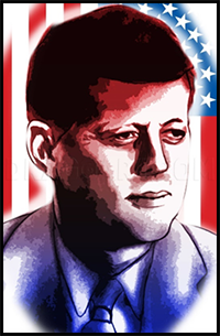 How to Draw John F Kennedy, JFK