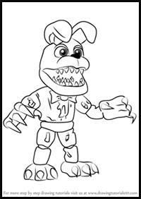 How to Draw Nightmare Bonnie from Five Nights at Freddy's