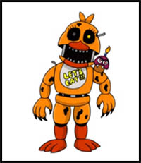 How to Draw Adventure Nightmare Chica | FNAF World