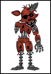 How to Draw Phantom Foxy (FNAF)- Video Lesson