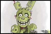 How to Draw Springtrap from Five Nights At Freddy's 3