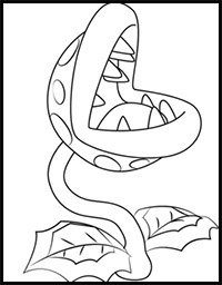 How to Draw Piranha Plant from Super Mario