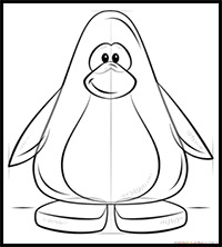 How to Draw Blue Penguin Bambadee from Club Penguin with Easy Steps Leson -  How to Draw Step by Step Drawing Tutorials