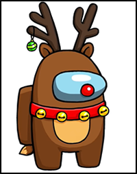 How to Draw AMONG US Reindeer Rudolph