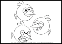 How to Draw the Blues from Angry Birds
