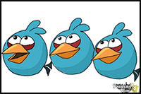 How to Draw Angry Birds The Blues, Blue Birds